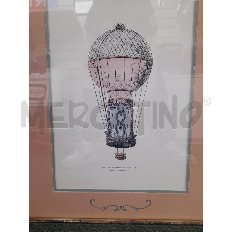 QUADRO MONGOLFIERA CORNICE VERDE DORATA LAVORATA | Mercatino dell'Usato Montesilvano 2