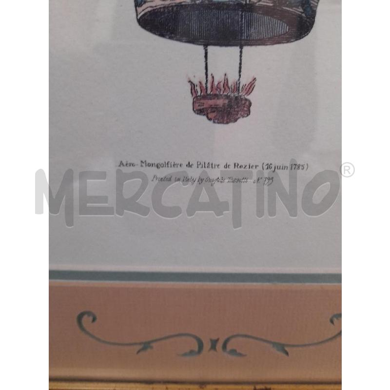 QUADRO MONGOLFIERA CORNICE VERDE DORATA LAVORATA | Mercatino dell'Usato Montesilvano 3