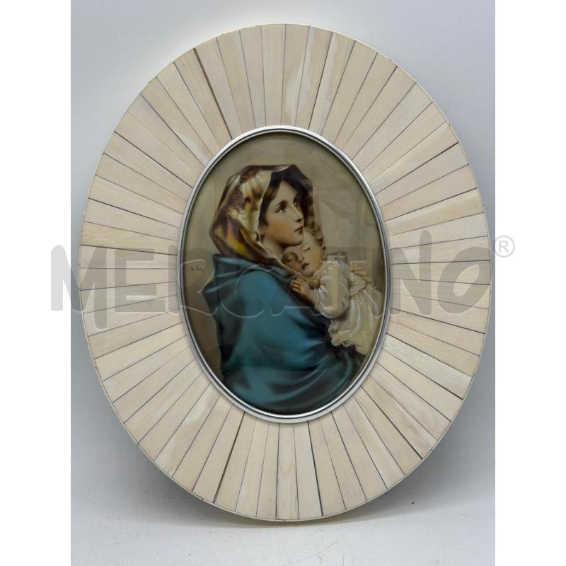 QUADRO OVALE MADONNA CORNICE BIANCA | Mercatino dell'Usato Montesilvano 1