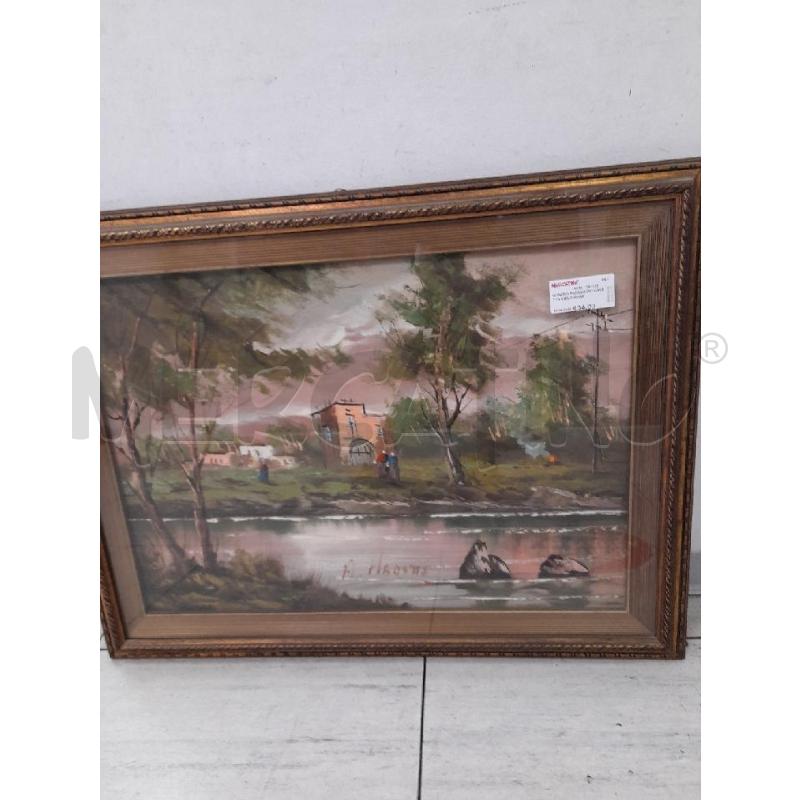 QUADRO PAESAGGIO CASETTA CIELO ROSA | Mercatino dell'Usato Montesilvano 1