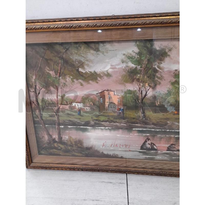 QUADRO PAESAGGIO CASETTA CIELO ROSA | Mercatino dell'Usato Montesilvano 2