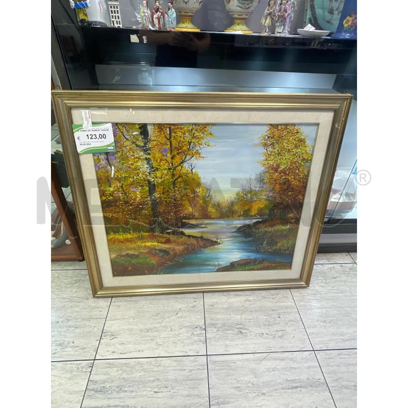 QUADRO PAESAGGIO FIUME A FIRMA DE RUBEIS 122X105 | Mercatino dell'Usato Montesilvano 1