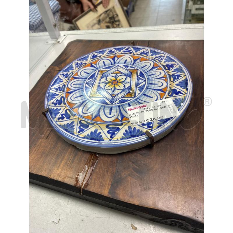 QUADRO ROSONE BLU CERAMICA | Mercatino dell'Usato Montesilvano 1