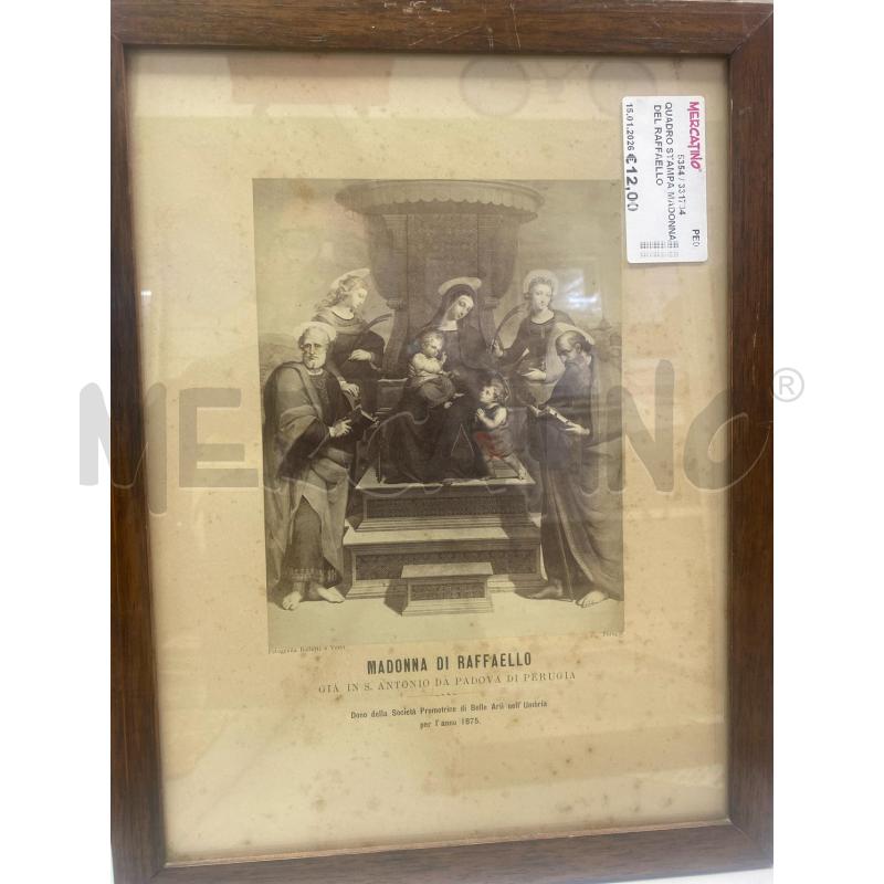 QUADRO STAMPA MADONNA DEL RAFFAELLO | Mercatino dell'Usato Montesilvano 1