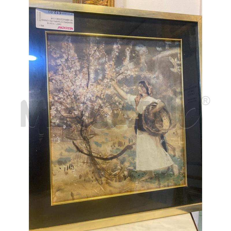 QUADRO STAMPA PESONAGGI ABRUZZESE CORNICE OTTONE | Mercatino dell'Usato Montesilvano 1