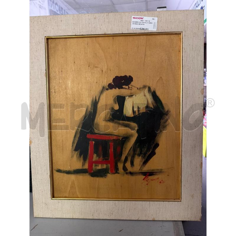 QUADRO SU TAVOLA NUDO DONNA SEDUTA | Mercatino dell'Usato Montesilvano 1