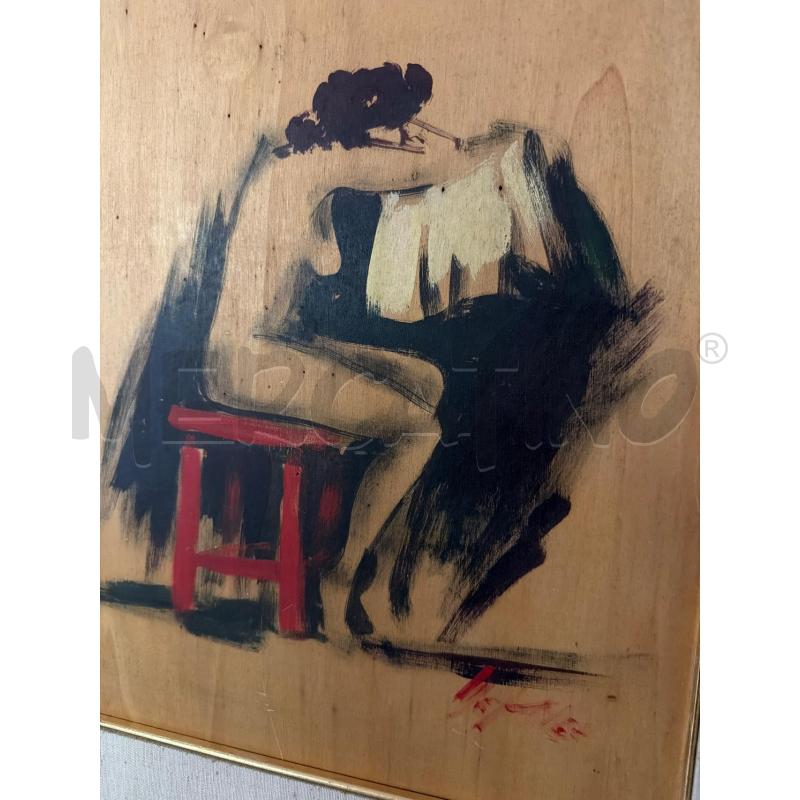 QUADRO SU TAVOLA NUDO DONNA SEDUTA | Mercatino dell'Usato Montesilvano 2