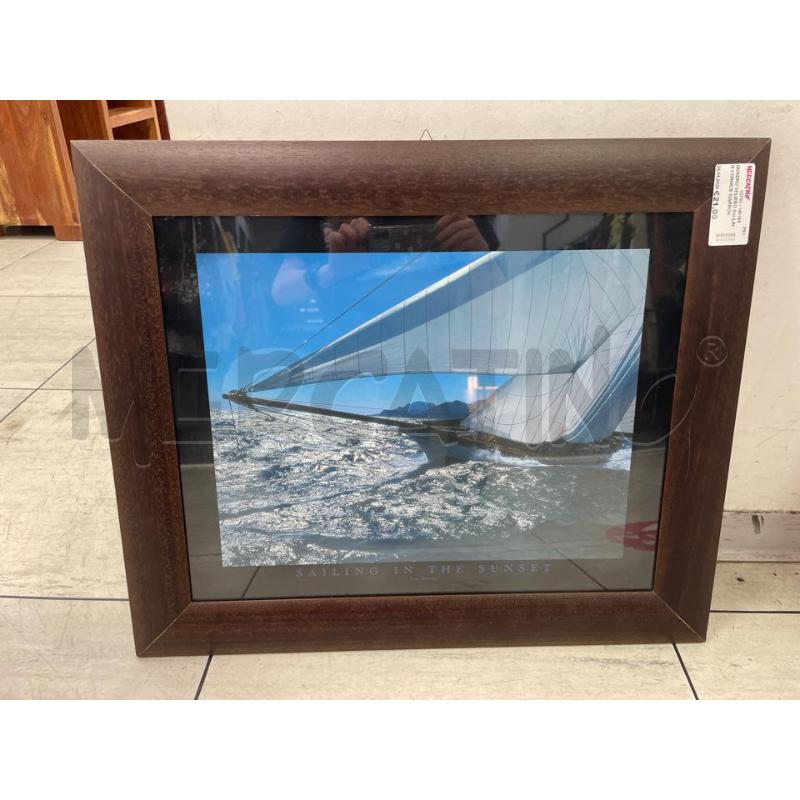 QUADRO VELIERO SALLING CORNICE MARRONE | Mercatino dell'Usato Montesilvano 1