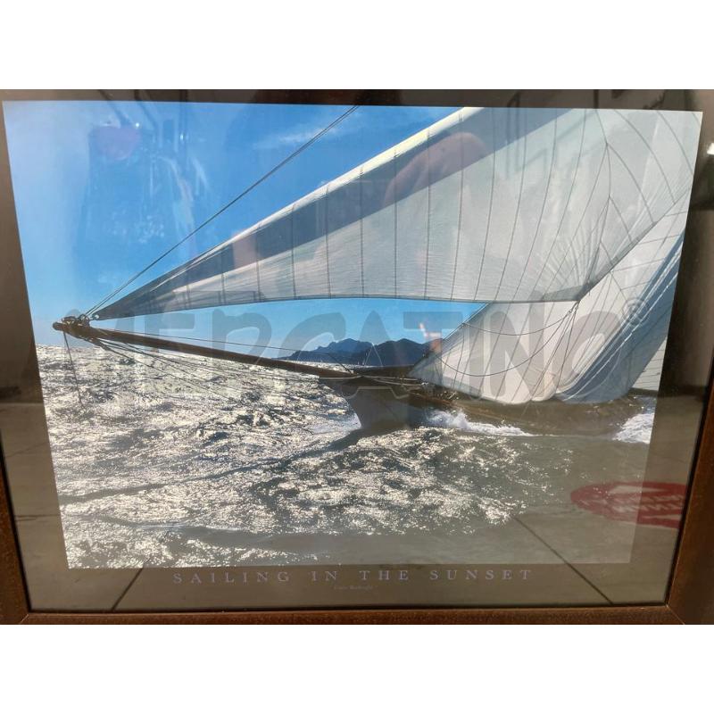 QUADRO VELIERO SALLING CORNICE MARRONE | Mercatino dell'Usato Montesilvano 2