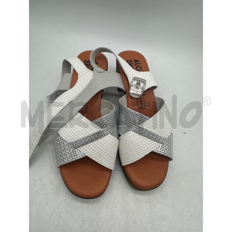SANDALI DONNA ALOAP SHOES BIANCHI ARGENTATI | Mercatino dell'Usato Montesilvano 2