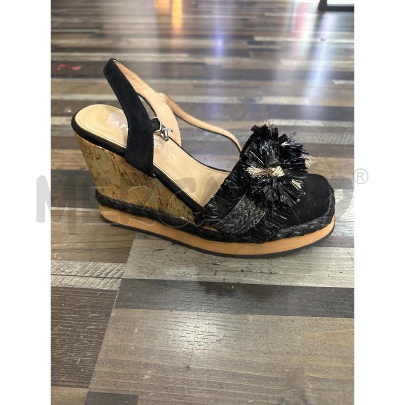 SANDALI DONNA CAFFE NOIR ZEPPA NERE FRANGE  | Mercatino dell'Usato Montesilvano 1