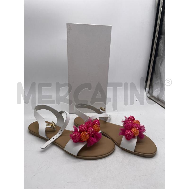 SANDALI DONNA MAURO FEDELI BIANCHE PALLINE ROSA  | Mercatino dell'Usato Montesilvano 1