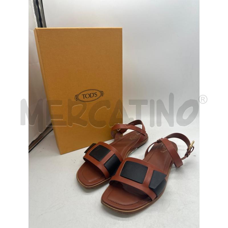 SANDALI DONNA TODS FASCIA MARRO NERA | Mercatino dell'Usato Montesilvano 1