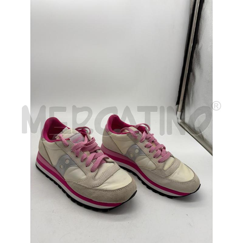 SCARPE BAMBINA SAUCONY BIANCHE DETT ARGENTATI LACCI ROSA | Mercatino dell'Usato Montesilvano 1