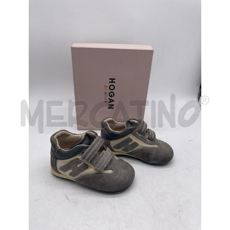 SCARPE BAMBINO NEONATO HOGAN STRAPPO GRIGIE BIANCHE | Mercatino dell'Usato Montesilvano 1
