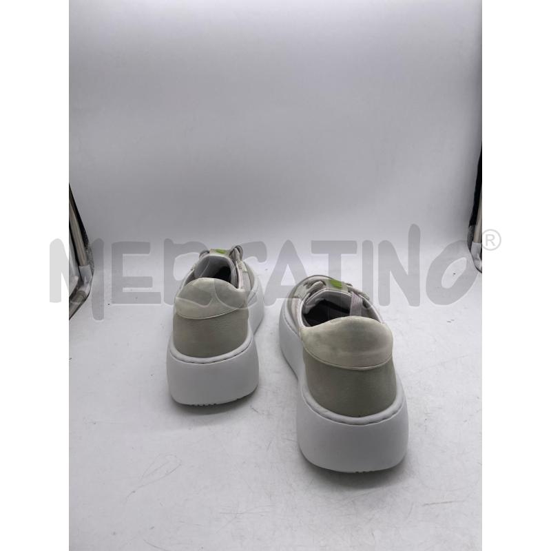 SCARPE DONNA ANDIAFORA BIANCHE GRIGIE SCRITTA VERDE LACCI | Mercatino dell'Usato Montesilvano 3