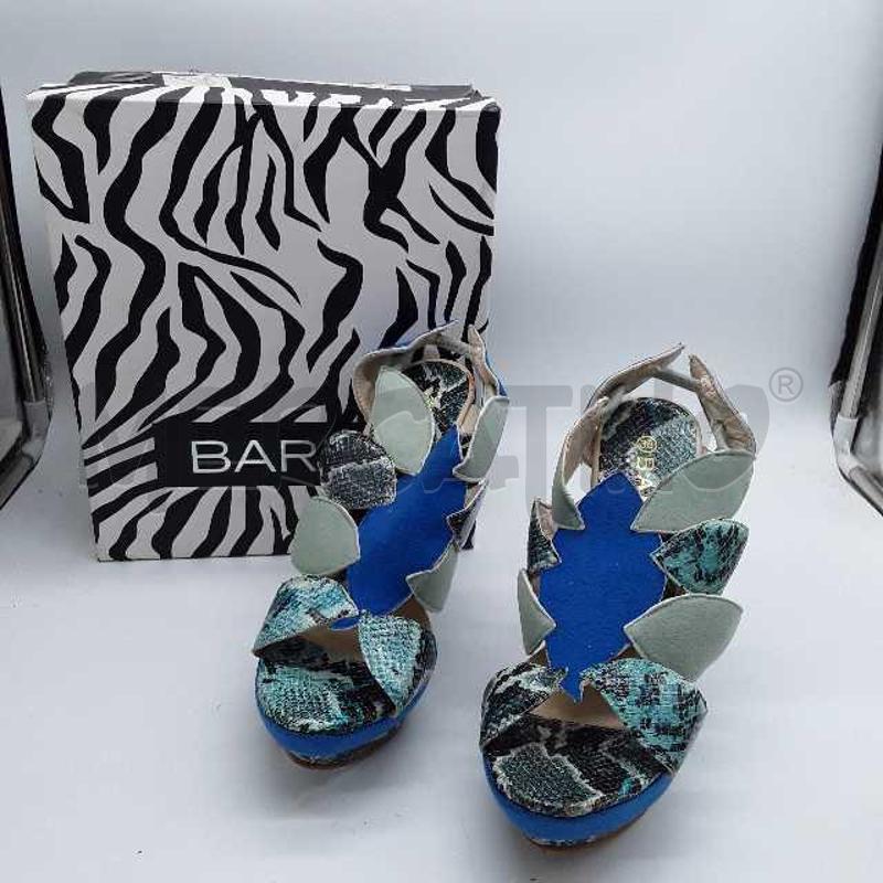 SCARPE DONNA BARÙ TACCO AZZURRE BLU PITONATE SCAMOSCIATE | Mercatino dell'Usato Montesilvano 1