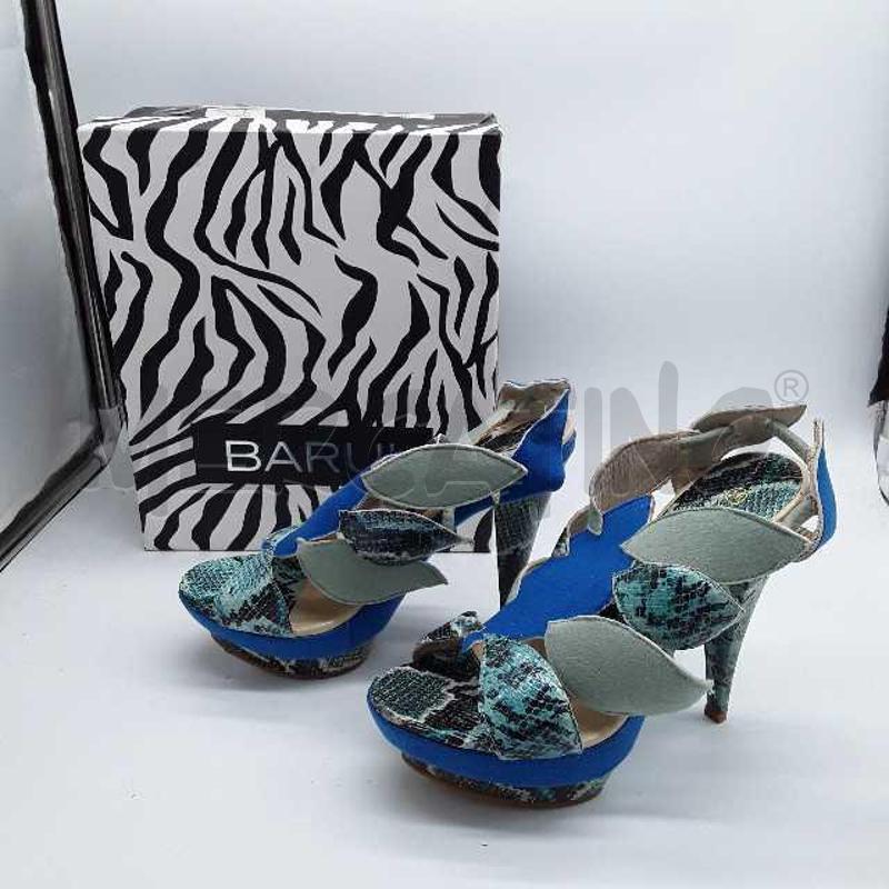 SCARPE DONNA BARÙ TACCO AZZURRE BLU PITONATE SCAMOSCIATE | Mercatino dell'Usato Montesilvano 2