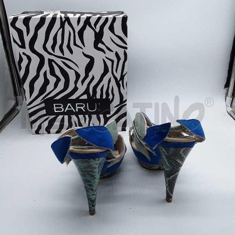SCARPE DONNA BARÙ TACCO AZZURRE BLU PITONATE SCAMOSCIATE | Mercatino dell'Usato Montesilvano 3