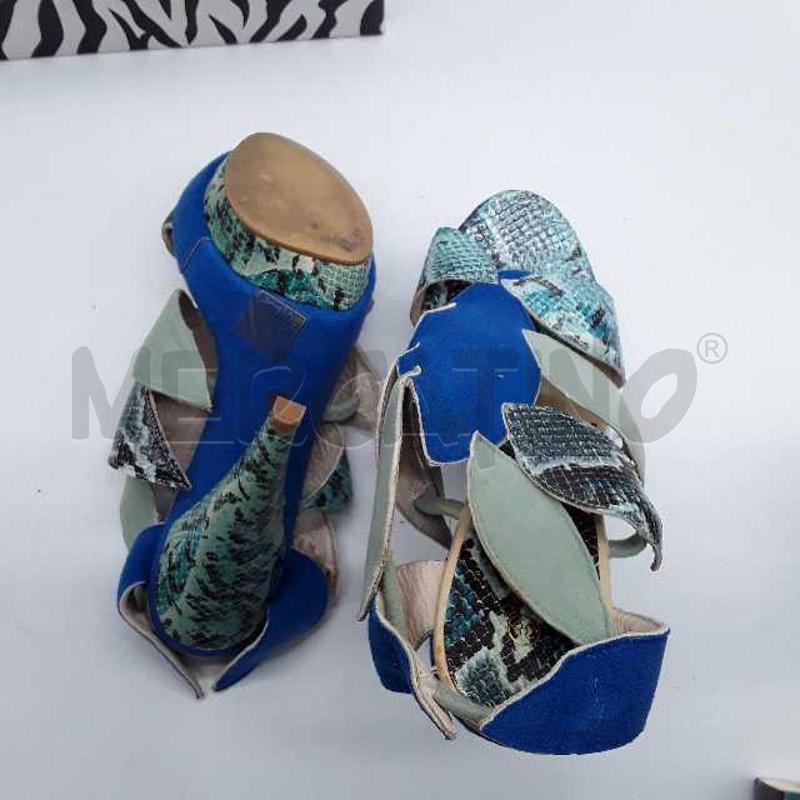 SCARPE DONNA BARÙ TACCO AZZURRE BLU PITONATE SCAMOSCIATE | Mercatino dell'Usato Montesilvano 4