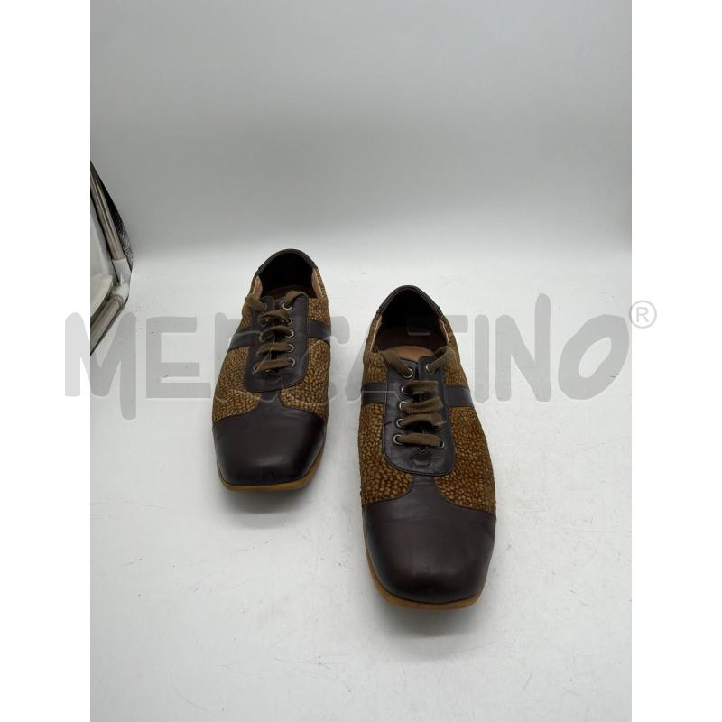 SCARPE DONNA BORBONESE MARRO BEIGE LACCI | Mercatino dell'Usato Montesilvano 2