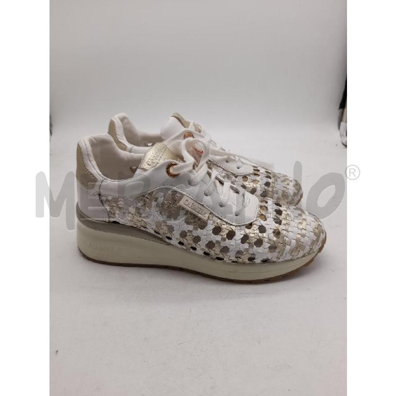 SCARPE DONNA CARMELA TRAFORATE BIANCHE ARGENTATE INTRECCIATE | Mercatino dell'Usato Montesilvano 1
