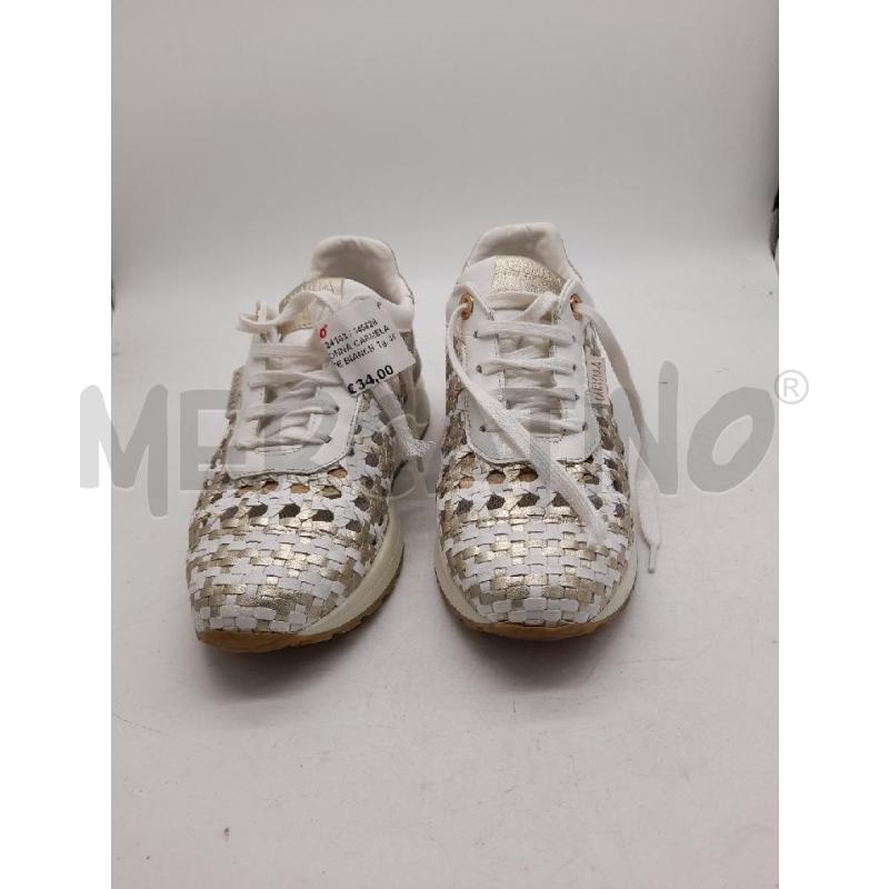 SCARPE DONNA CARMELA TRAFORATE BIANCHE ARGENTATE INTRECCIATE | Mercatino dell'Usato Montesilvano 2