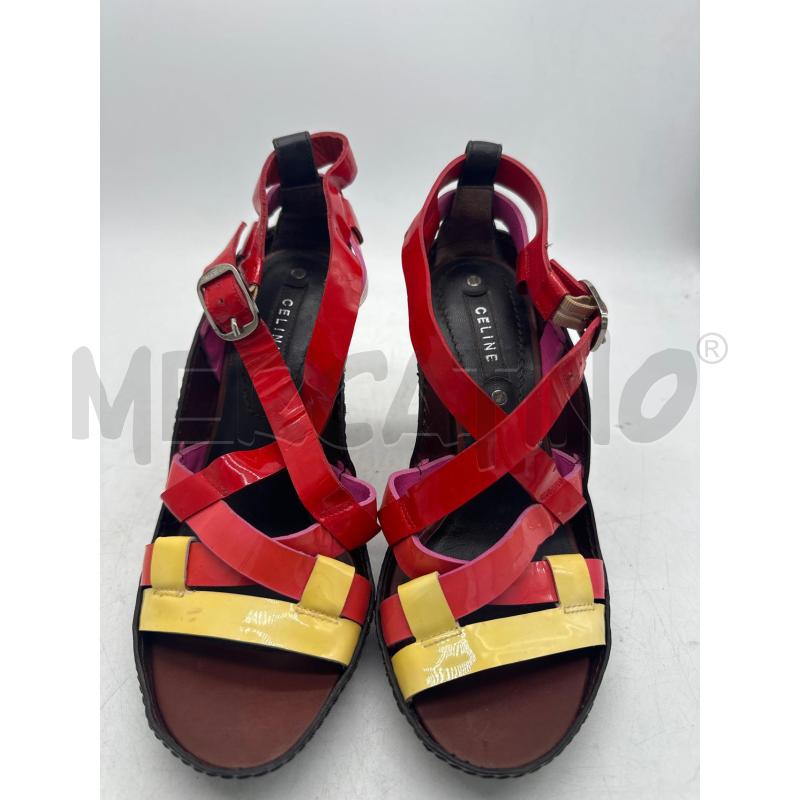 SCARPE DONNA CELINE ROSSE GIALLE TACCO LEGNO | Mercatino dell'Usato Montesilvano 2