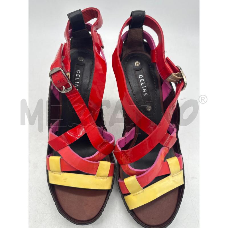SCARPE DONNA CELINE ROSSE GIALLE TACCO LEGNO | Mercatino dell'Usato Montesilvano 4