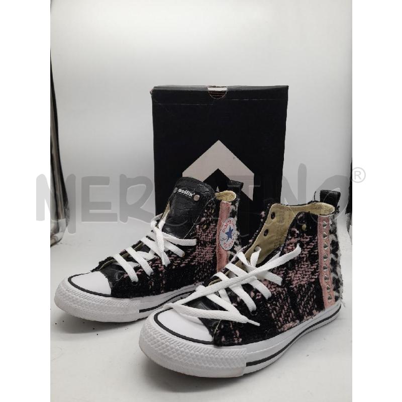 SCARPE DONNA CONVERSE CUSTOMIZZATE MUFFIN MILANO NERE ROSA | Mercatino dell'Usato Montesilvano 1