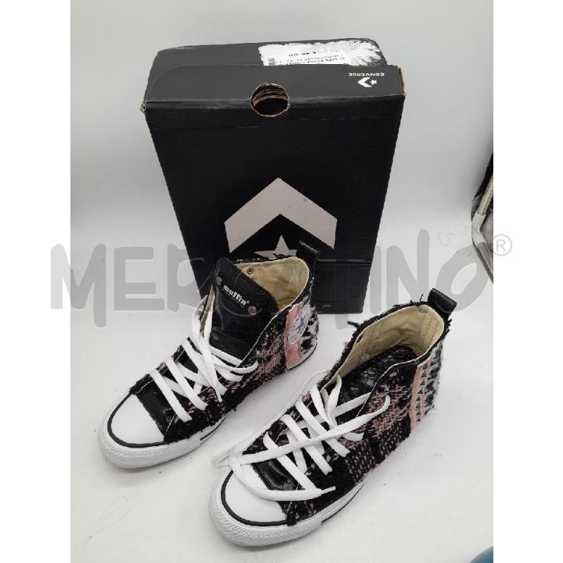 SCARPE DONNA CONVERSE CUSTOMIZZATE MUFFIN MILANO NERE ROSA | Mercatino dell'Usato Montesilvano 2