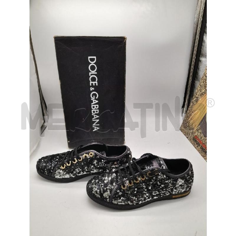 SCARPE DONNA DOLCE&GABBANA PAILLETTES NERE ARGENTATE LACCI | Mercatino dell'Usato Montesilvano 2
