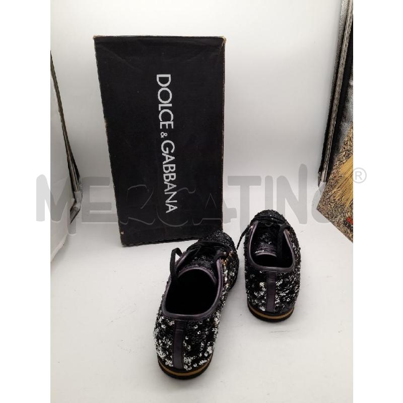 SCARPE DONNA DOLCE&GABBANA PAILLETTES NERE ARGENTATE LACCI | Mercatino dell'Usato Montesilvano 3