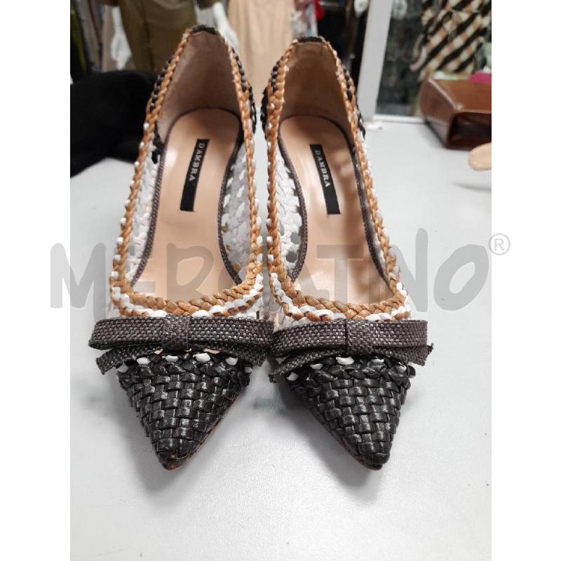 SCARPE DONNA D'AMBRA TACCO MARRONE BIANCO BEIGE | Mercatino dell'Usato Montesilvano 2