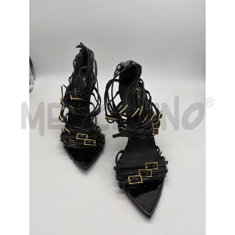 SCARPE DONNA GIUSEPPE ZANOTTI NERE APERTE CINGHIE NERE DORATE | Mercatino dell'Usato Montesilvano 2