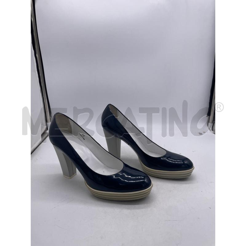 SCARPE DONNA HOGAN VERNICE BLU TACCO BIANCO | Mercatino dell'Usato Montesilvano 1
