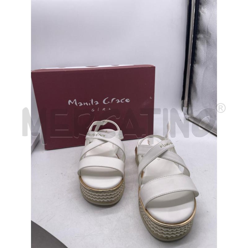 SCARPE DONNA MANILA GRACE BIANCHE SANDALO ZEPPA PAGLIA | Mercatino dell'Usato Montesilvano 2