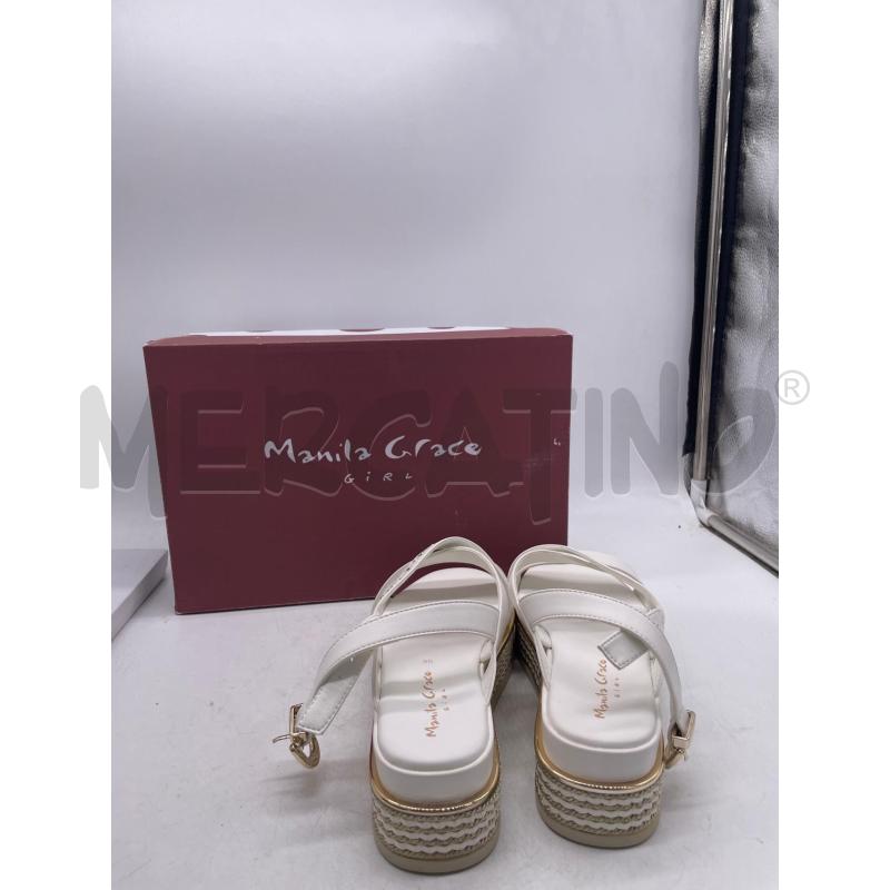 SCARPE DONNA MANILA GRACE BIANCHE SANDALO ZEPPA PAGLIA | Mercatino dell'Usato Montesilvano 3