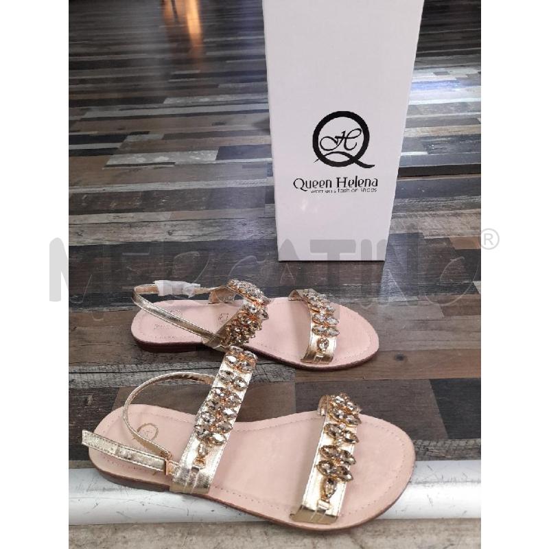 SCARPE DONNA SANDALO STRASS DORATO QUEEN N 41 | Mercatino dell'Usato Montesilvano 1
