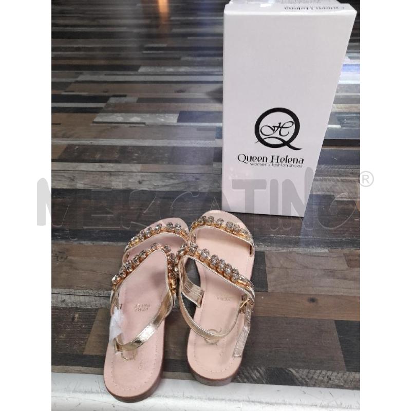 SCARPE DONNA SANDALO STRASS DORATO QUEEN N 41 | Mercatino dell'Usato Montesilvano 3