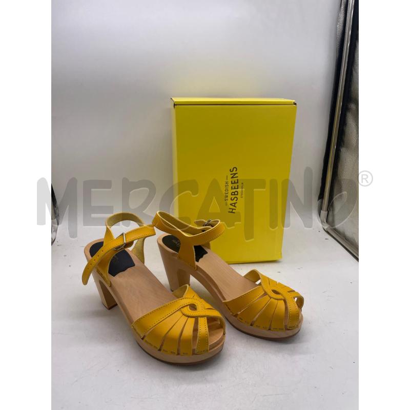 SCARPE DONNA SWEDISH HASBEENS GIALLE PELLE TACCO LEGNO | Mercatino dell'Usato Montesilvano 1