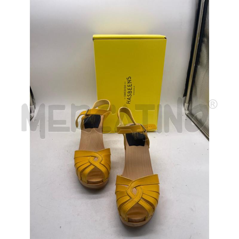 SCARPE DONNA SWEDISH HASBEENS GIALLE PELLE TACCO LEGNO | Mercatino dell'Usato Montesilvano 2