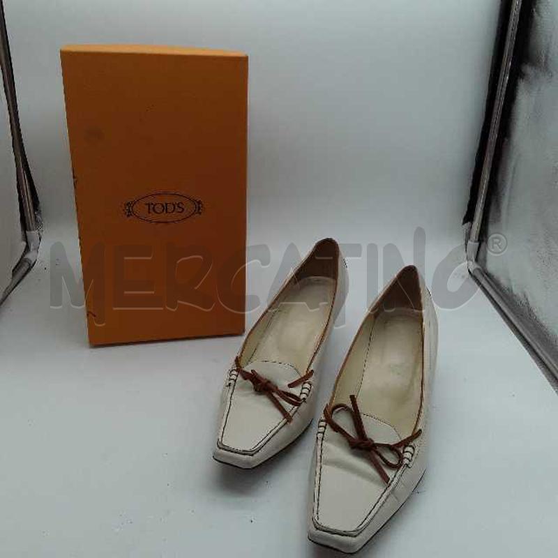 SCARPE DONNA TODS MOCASSINO TACCO BIANCHE  | Mercatino dell'Usato Montesilvano 1