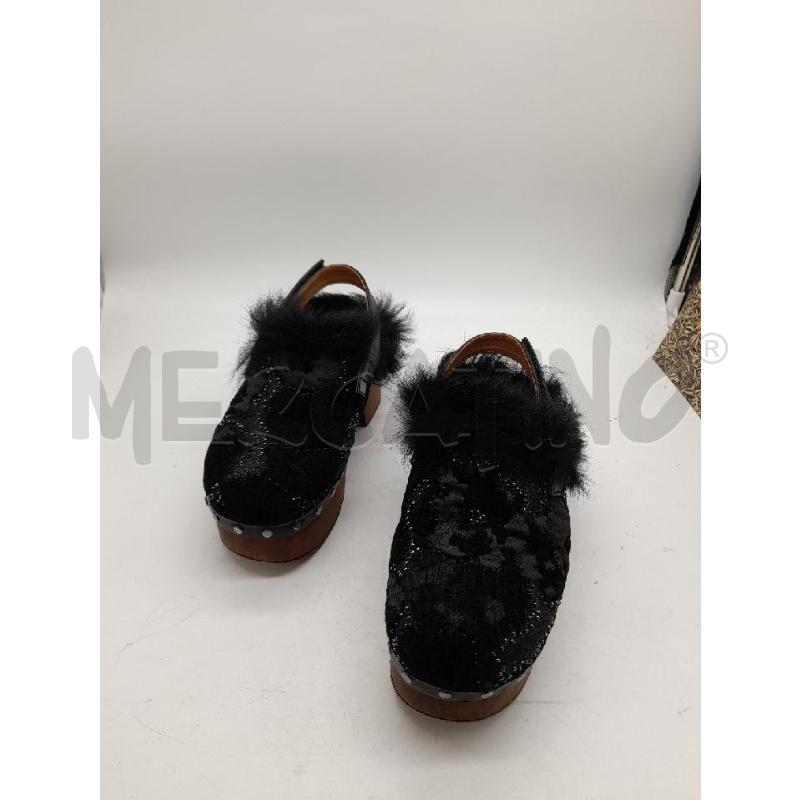 SCARPE DONNA ZOCCOLO PELO CORAL BLU | Mercatino dell'Usato Montesilvano 1