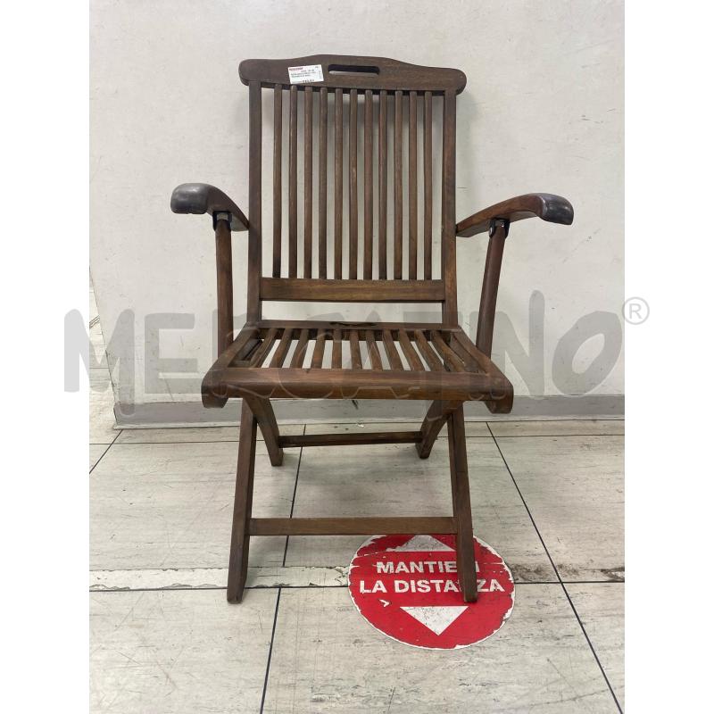 SEDIA LEGNO BRACCIOLI PIEGHEVOLE AMALFI | Mercatino dell'Usato Montesilvano 1