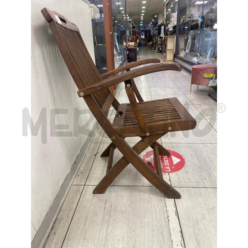 SEDIA LEGNO BRACCIOLI PIEGHEVOLE AMALFI | Mercatino dell'Usato Montesilvano 2