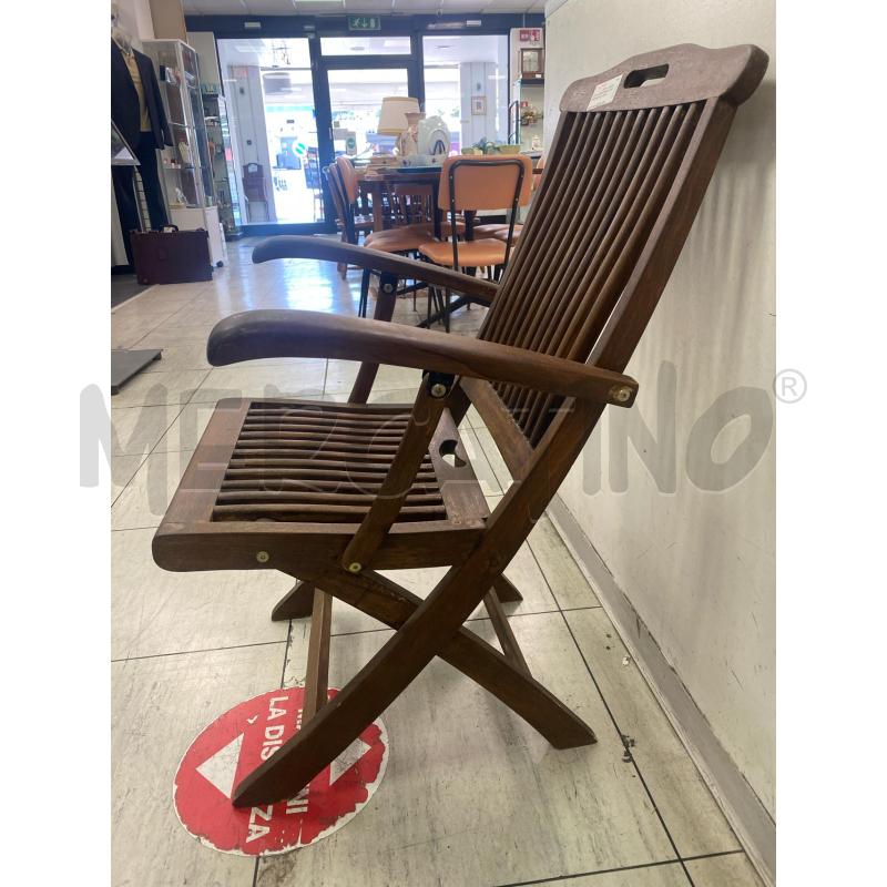 SEDIA LEGNO BRACCIOLI PIEGHEVOLE AMALFI | Mercatino dell'Usato Montesilvano 3