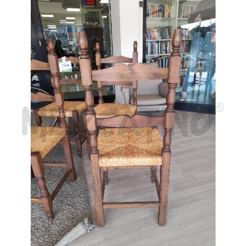 SEDIA LEGNO IMPAGLIATA N.4 | Mercatino dell'Usato Montesilvano 3