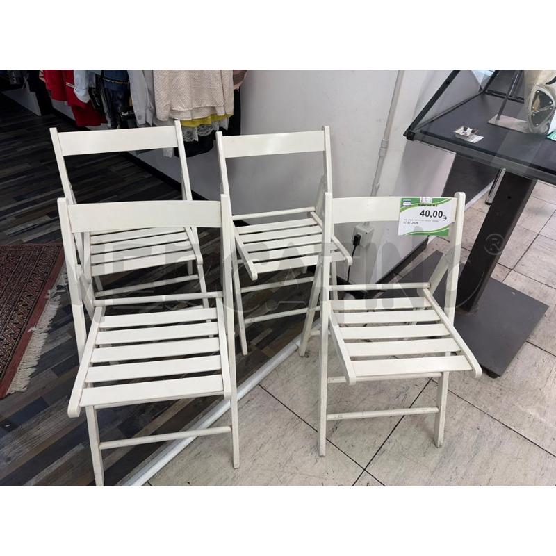 SEDIE DA GIARDINO BIANCHE N.4 | Mercatino dell'Usato Montesilvano 1