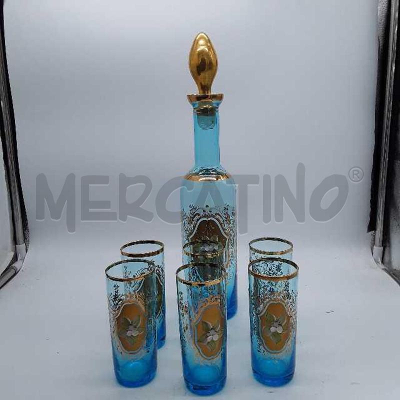 SERVIZIO BICCHIERI DECORATO CELESTE | Mercatino dell'Usato Montesilvano 1